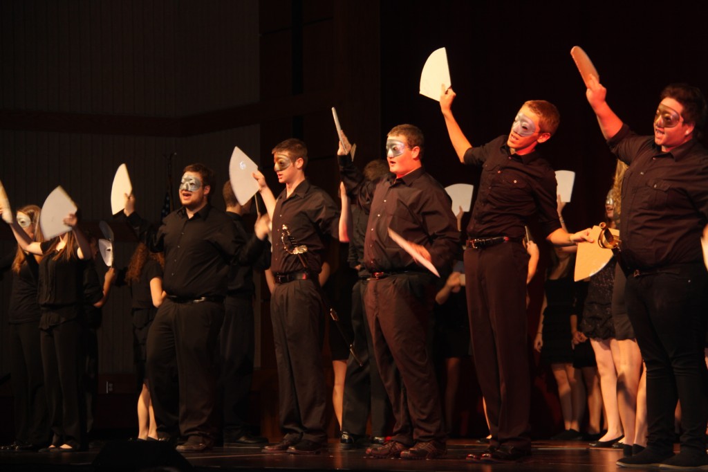 The cast of The Phantom of the Opera performing "Masquerade"